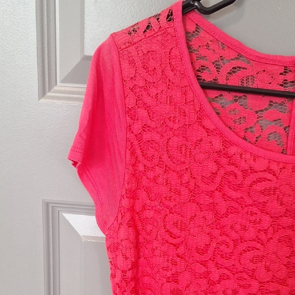 New York & Company Coral Lace Short Sleeve Blouse - Picture 7 of 10